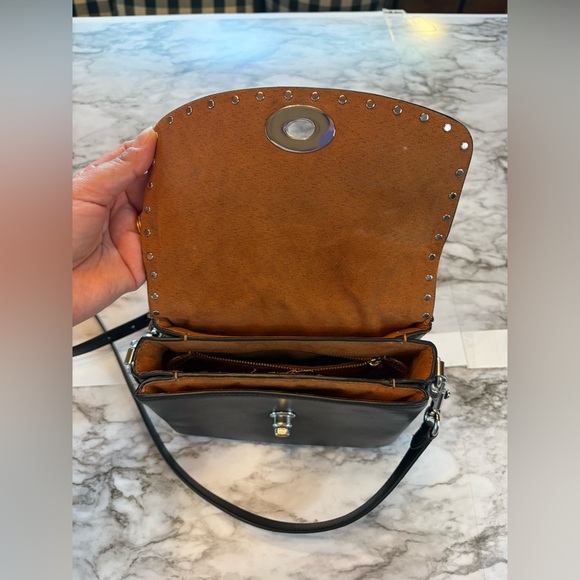 Coach Cassie 19 in Black Pebble Leather with Rivets & Silver Hardware - Picture 10 of 15